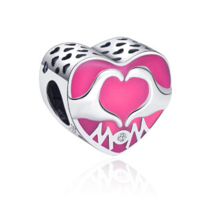 S925 sterling silver beaded DIY pendant love