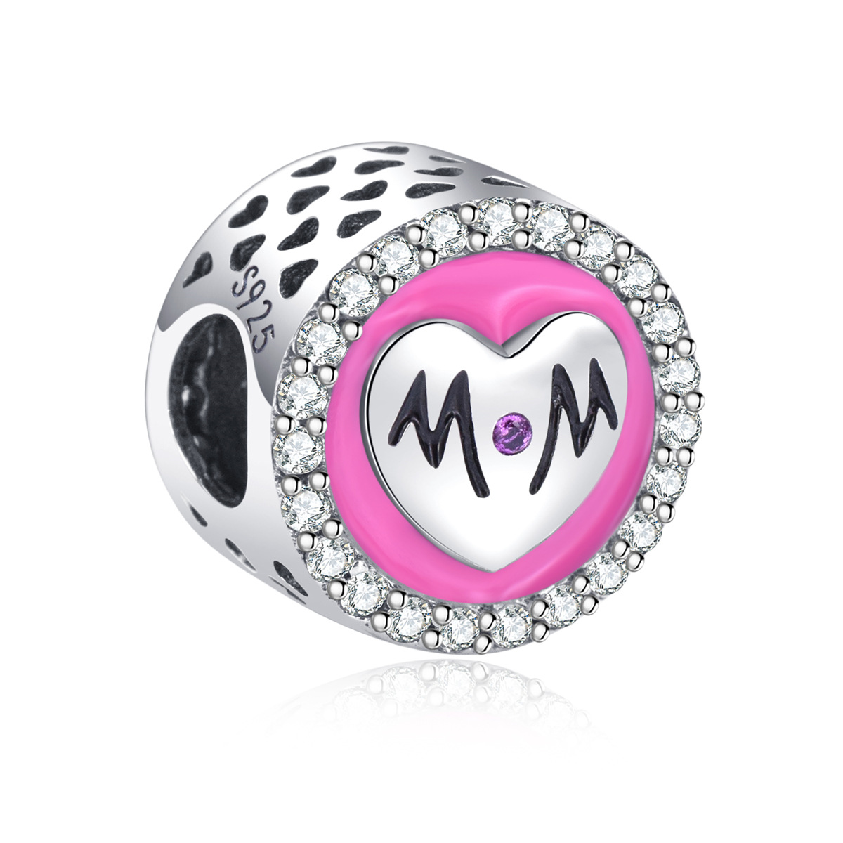 S925 sterling silver beaded DIY pendant