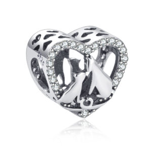 S925 sterling silver beaded DIY pendant love fox