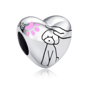 S925 sterling silver beaded DIY pendant puppy