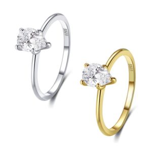 S925 sterling silver women's ring five prongs zircon ring