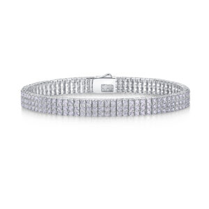 2mm Elegant 3 Rows Moissanite Tennis Bracelet S925 Sterling Silver Exquisite Fashion Wristlets