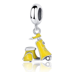 S925 Sterling Silver Beaded DIY Pendant Electric Car