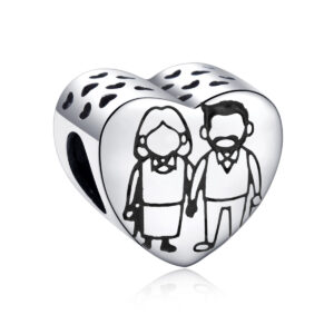 S925 sterling silver beaded DIY pendant love