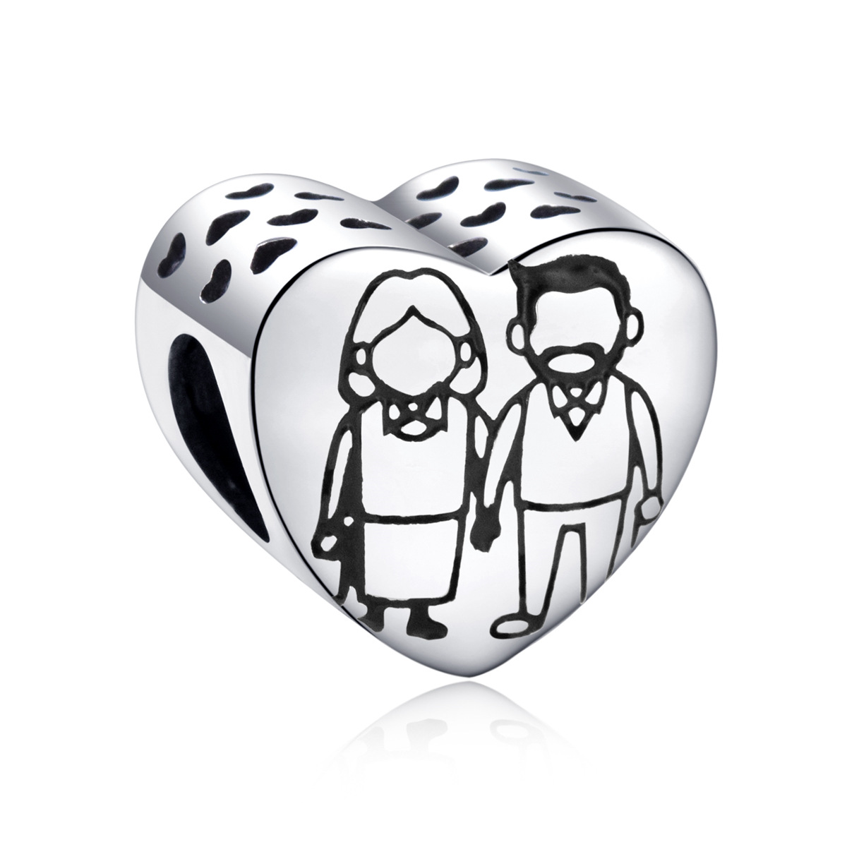 S925 sterling silver beaded DIY pendant love