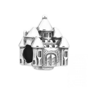 S925 Sterling Silver Beaded DIY Pendant Castle