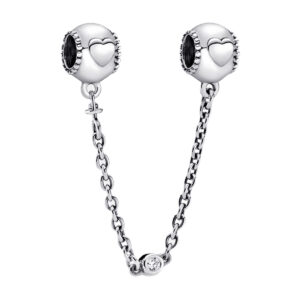 S925 sterling silver beaded DIY pendant love safety chain