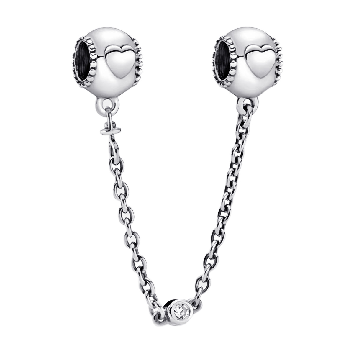 S925 sterling silver beaded DIY pendant love safety chain