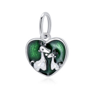 S925 sterling silver beaded DIY pendant giraffe