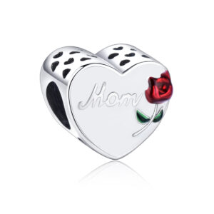 S925 sterling silver beaded DIY pendant love rose