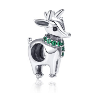 S925 sterling silver beaded DIY pendant fawn