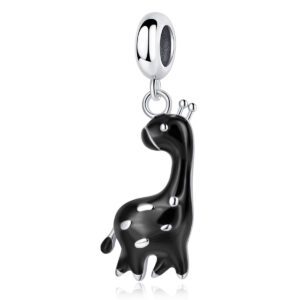 S925 sterling silver beaded DIY pendant giraffe