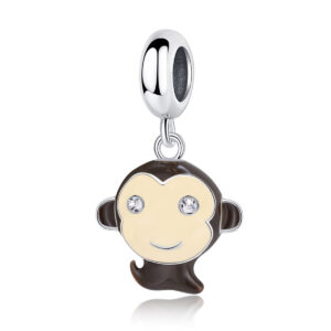 S925 sterling silver beaded DIY pendant monkey