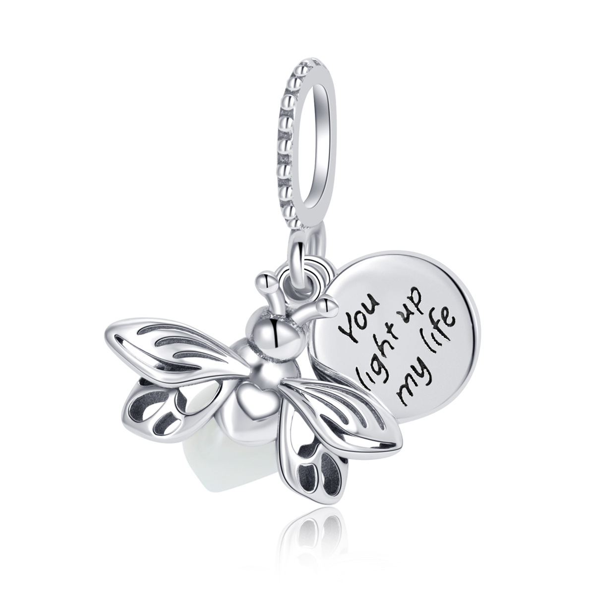 S925 sterling silver beaded DIY pendant fireflies