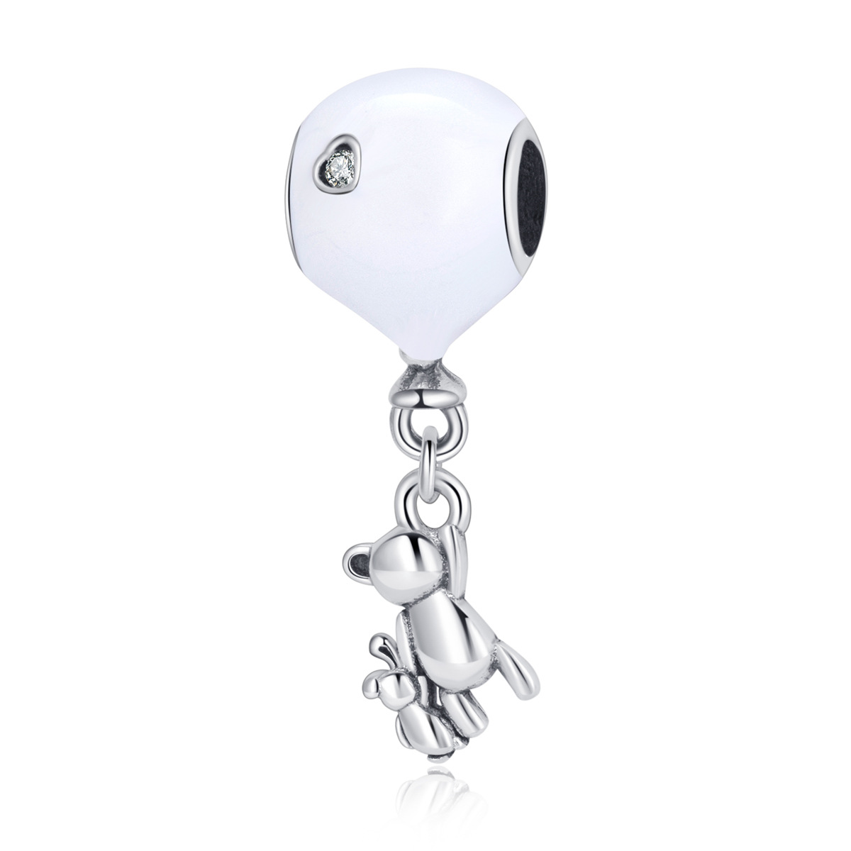 S925 Sterling Silver Beaded DIY Pendant Bear