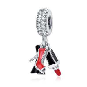 S925 Sterling Silver Beaded DIY Pendant High Heels