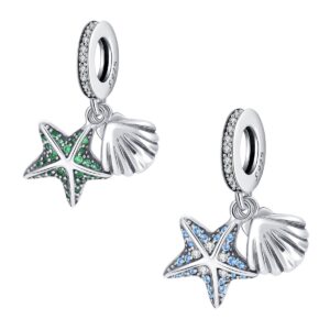 S925 Sterling Silver Beaded DIY Pendant Starfish Shells