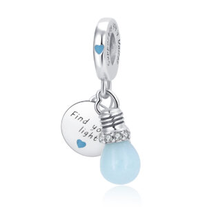 S925 Sterling Silver Beaded DIY Pendant Luminous Bulb
