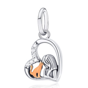 S925 sterling silver beaded DIY pendant love