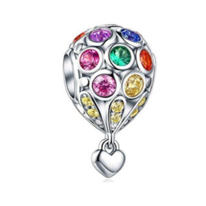 S925 Sterling Silver Beaded DIY Pendant Hot Air Balloon