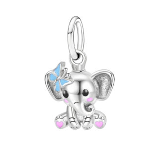 S925 Sterling Silver Beaded DIY Pendant Elephant