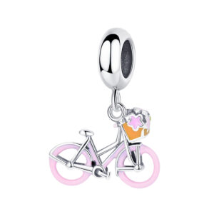 S925 Sterling Silver Beaded DIY Pendant Bike