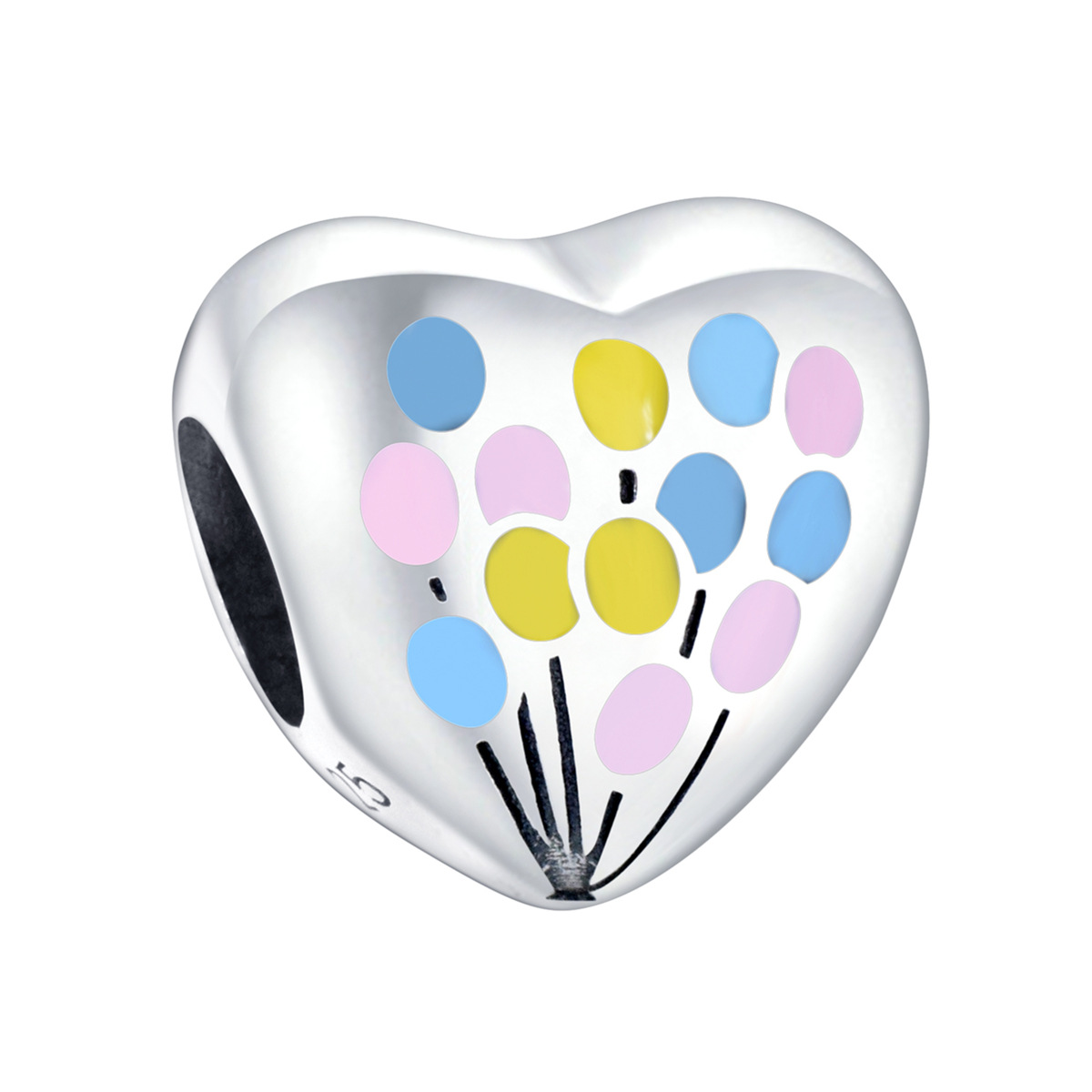 S925 Sterling Silver Beaded DIY Pendant Rainbow Balloon