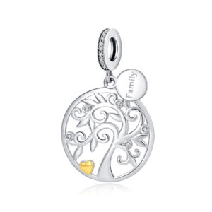 S925 Sterling Silver Beaded DIY Pendant Round Tree of Life