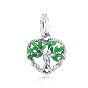 S925 Sterling Silver Beaded DIY Pendant Heart Shaped Tree of Life