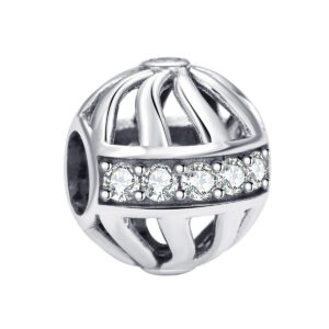 S925 sterling silver beaded DIY pendant cutout