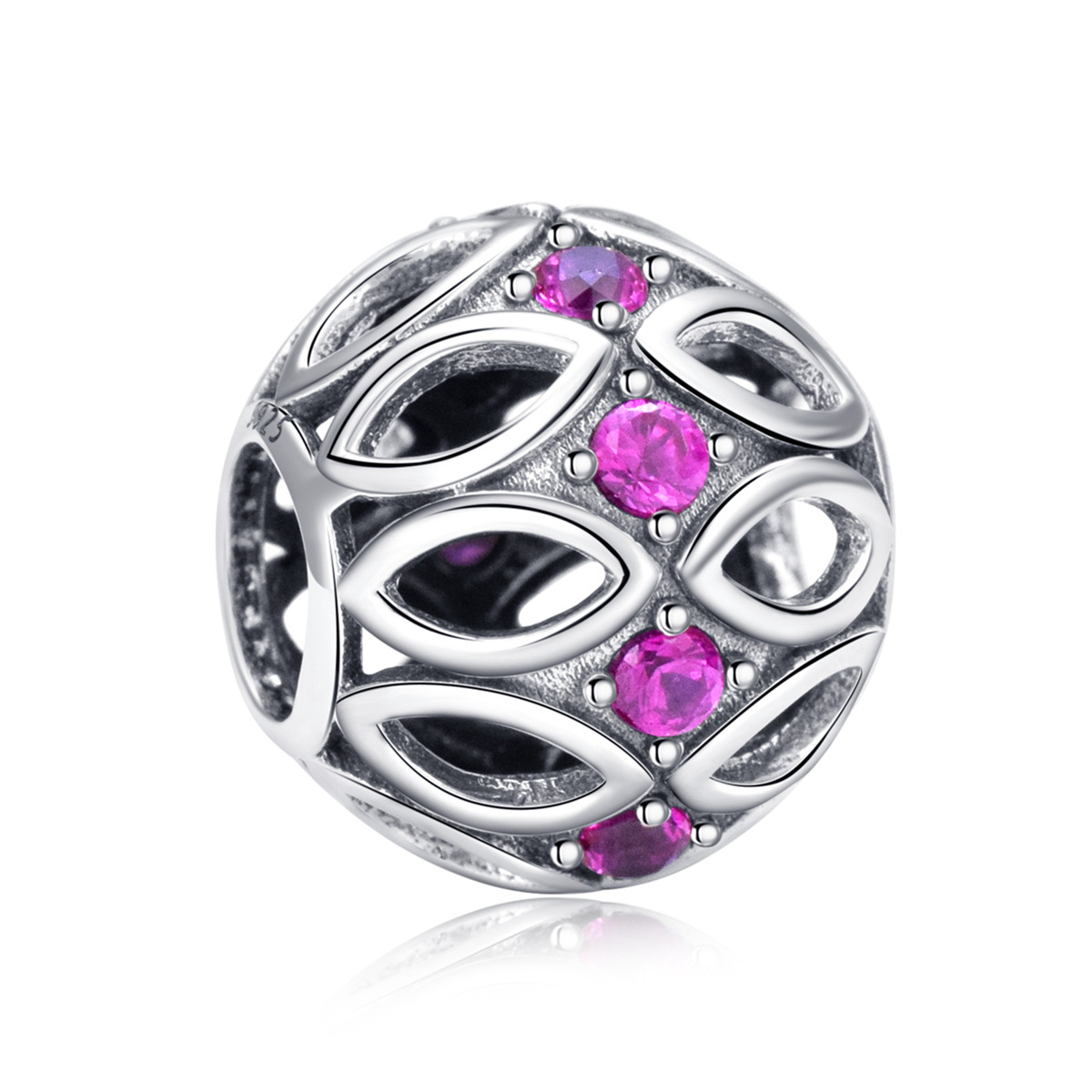 S925 sterling silver beaded DIY pendant cutout