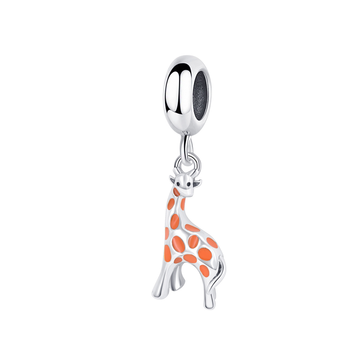 S925 sterling silver beaded DIY pendant giraffe