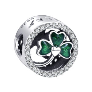 S925 sterling silver beaded DIY pendant clover
