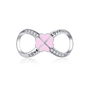 S925 sterling silver beaded DIY pendant figure 8 flowers