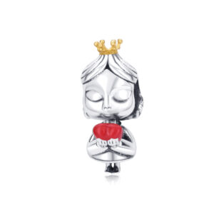 S925 Sterling Silver Beaded DIY Pendant Crown Girl