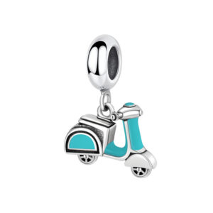 S925 Sterling Silver Beaded DIY Pendant Electric Car