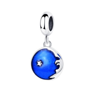 S925 sterling silver beaded DIY pendant blue starry sky