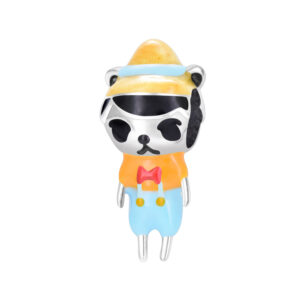 S925 Sterling Silver Beaded DIY Pendant Cartoon Girl