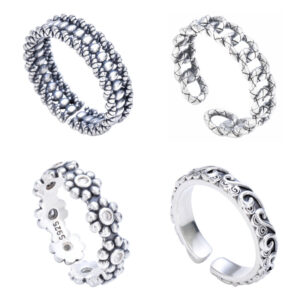 S925 sterling silver ring hollow anti-oxidation unisex