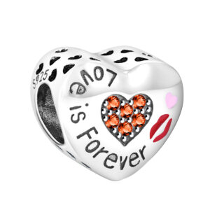 S925 sterling silver beaded DIY pendant love