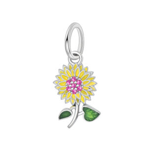 S925 sterling silver beaded DIY pendant sunflower