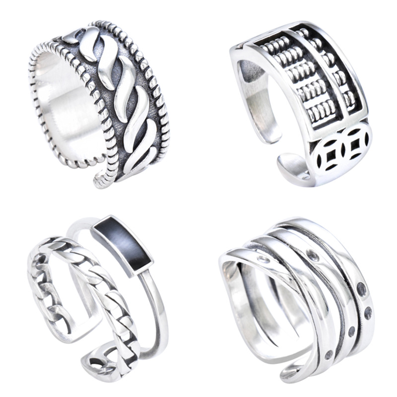 S925 sterling silver ring anti-oxidation unisex