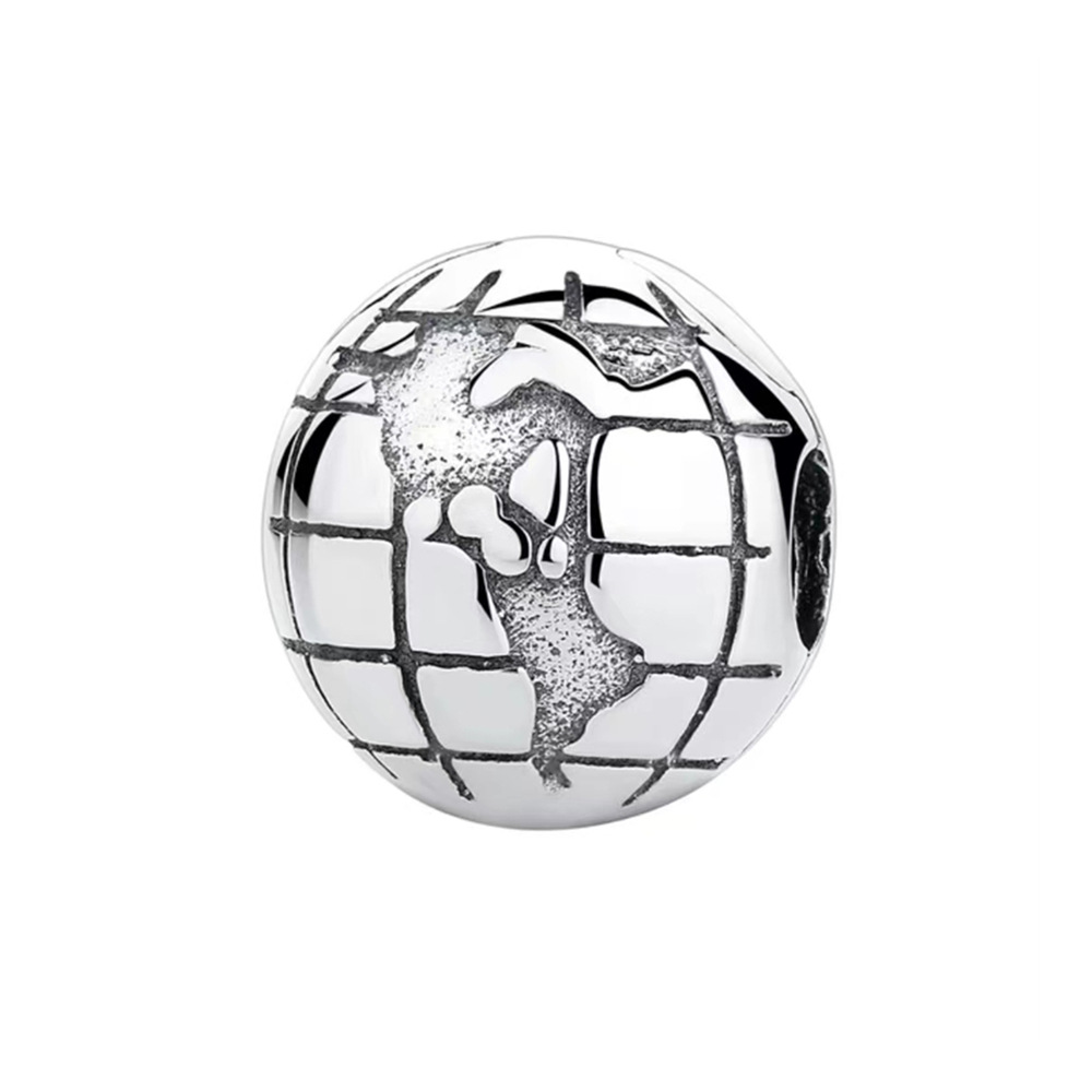 S925 sterling silver beaded DIY pendant earth