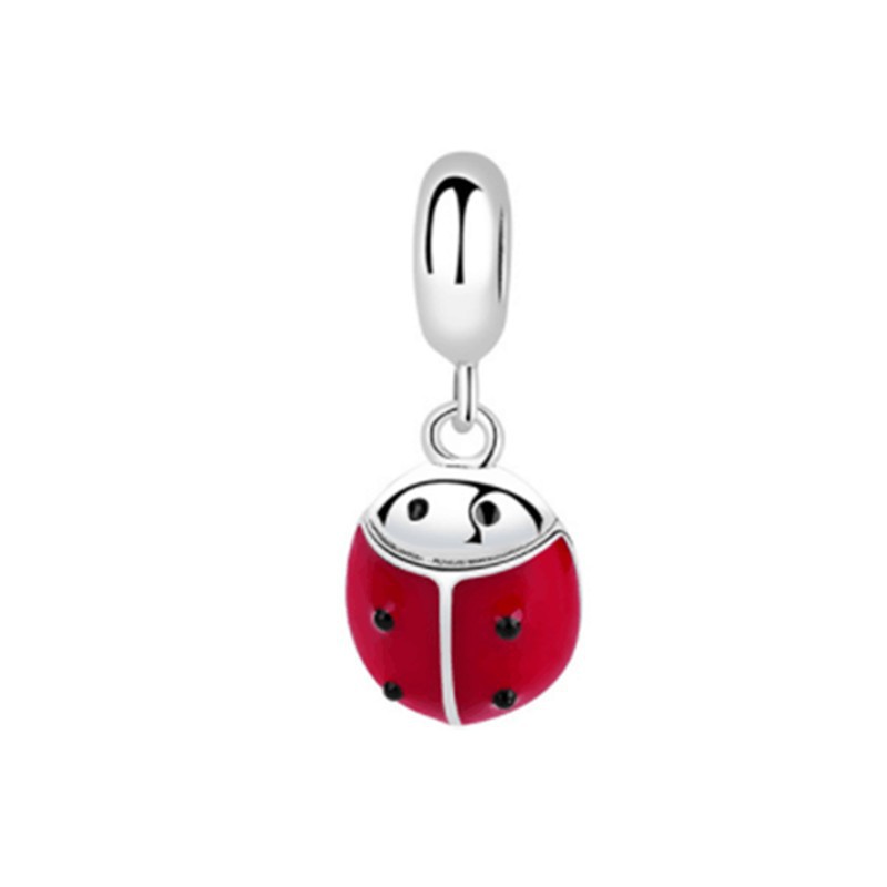 S925 sterling silver DIY beaded pendant seven-star ladybug