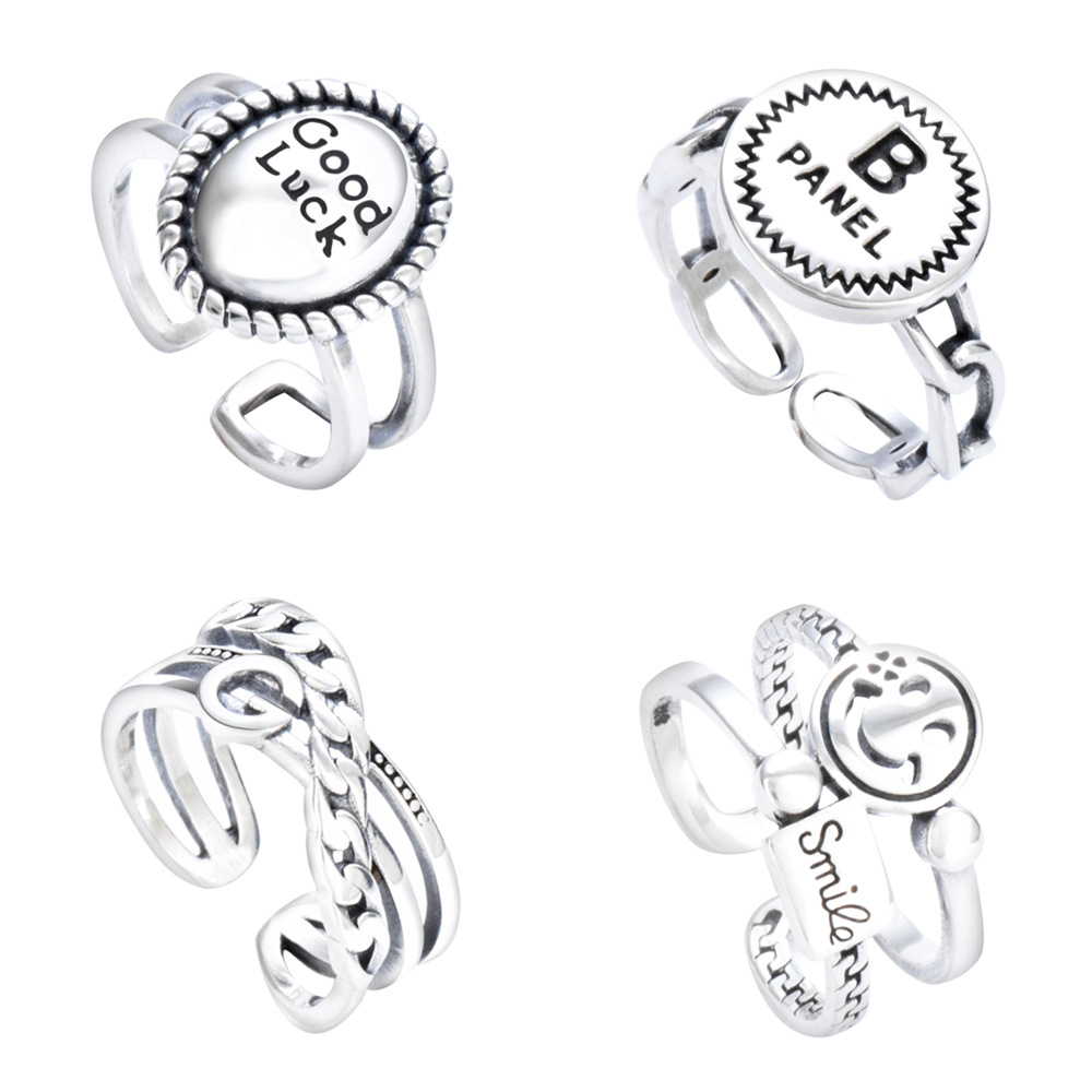 S925 sterling silver ring anti-oxidation unisex