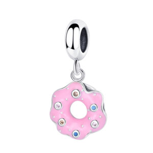 S925 sterling silver bead DIY pendant donut
