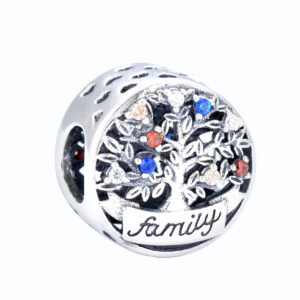S925 Pure Silver Bead DIY Pendant Family Tree