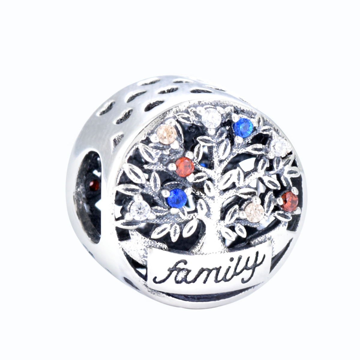 S925 Pure Silver Bead DIY Pendant Family Tree