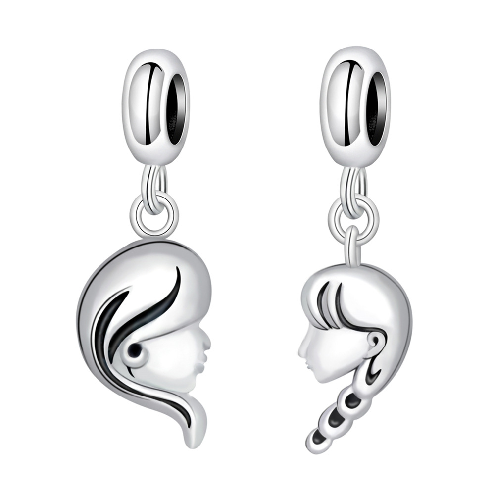 S925 sterling silver bead DIY pendant for girls