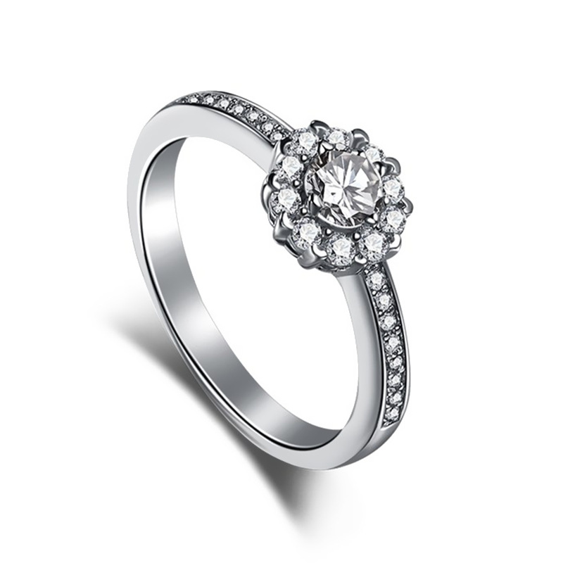 S925 sterling silver snowflake wedding ring for women